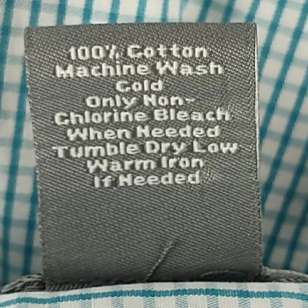 Ann Taylor 100% Cotton Blue White Checkered Short Sleeve Button Down Shirt Sz S - Picture 10 of 10